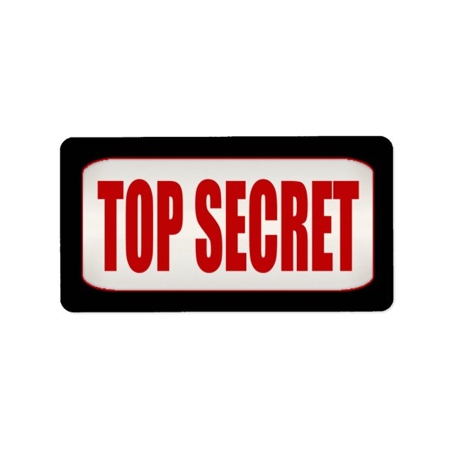 Standard Business Top Secret Moyen Étiquette (Devant)