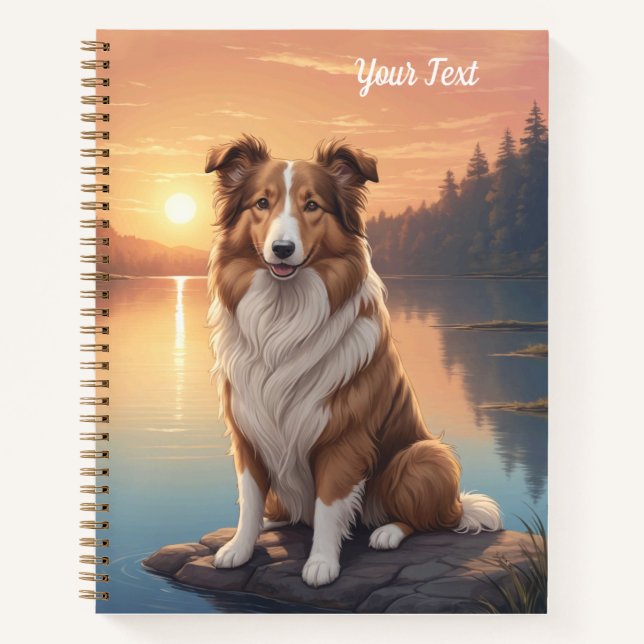 Standard Collie by Lake Notebook (Front)