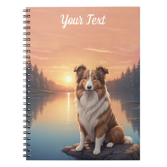 Standard Collie by Lake Notebook (Front)