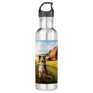 Standard Collie on Farm 710 Ml Water Bottle