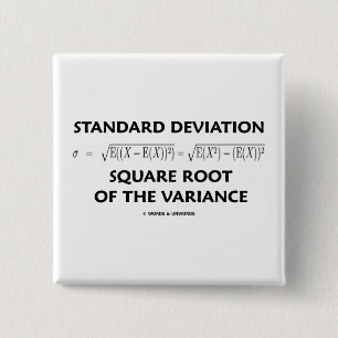 Standard Deviation Square Root Of The Variance 2 Inch Square Button