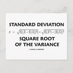 Standard Deviation Square Root Of The Variance Postcard