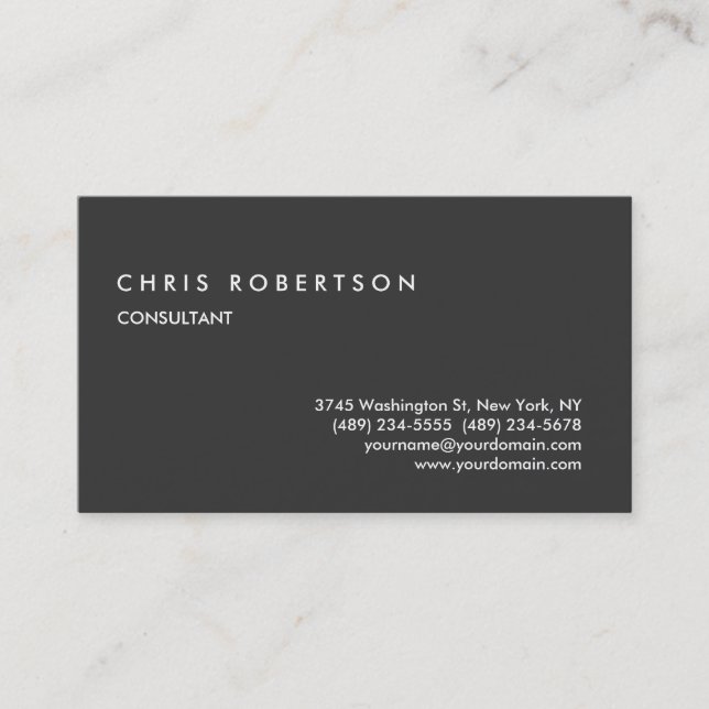 Standard Grey Attractive Charming Business Card (Front)