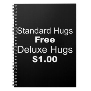 Standard, Hugs, Free Deluxe Hugs, $1.00, Joke, Fun Notebook