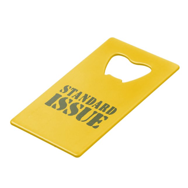 STANDARD ISSUE CREDIT CARD BOTTLE OPENER (Front Angled)