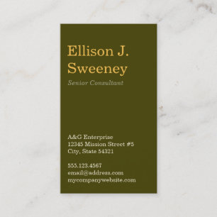 Standard moss grey professional bold type design business card
