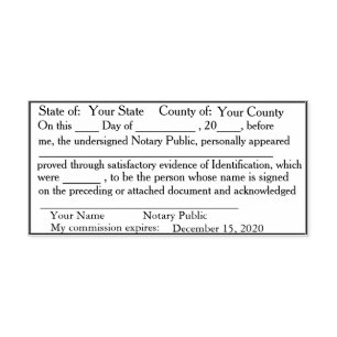 Standard Notary Public Acknowledgement Stamp