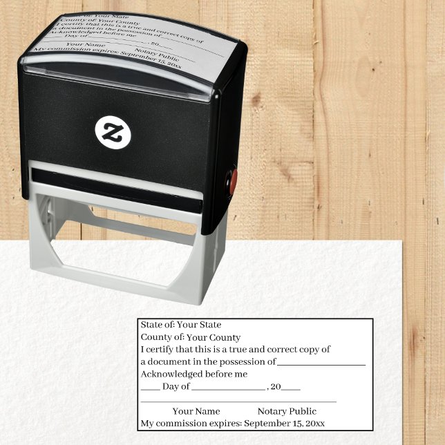 Standard Notary Public Copy Certification Stamp (Standard Notary Public Copy Certification Stamp)