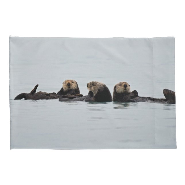 Standard Pillowcase of otters (Back-Right)