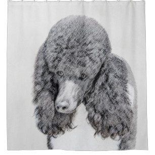 Standard Poodle Black Parti Painting - Dog Art