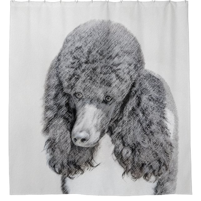 Standard Poodle Black Parti Painting - Dog Art (Front)