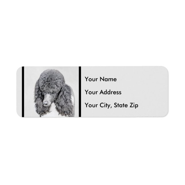 Standard Poodle Black Parti Painting - Dog Art (Front)