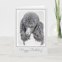 Standard Poodle Black Parti Painting - Dog Art