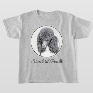 Standard Poodle Black Parti Painting - Dog Art T-Shirt