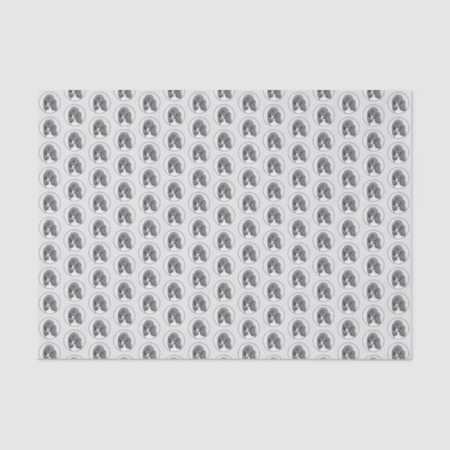 Standard Poodle Black Parti Painting - Dog Art Tissue Paper (Front)