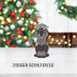 Standard Poodle Black Pet Ornament Photo Sculpture Ornament<br><div class="desc">Cute,  black standard Poodle with pink ribbons on ears.  Adorable eyes and pink tongue out.



Graphic by:  Lori@SaltTownStudio.</div>