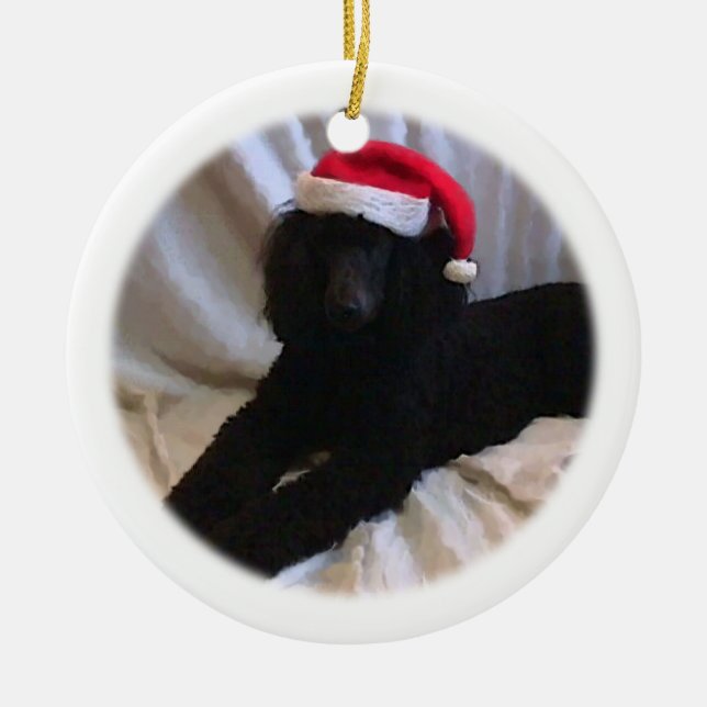 Standard Poodle Ceramic Ornament (Front)