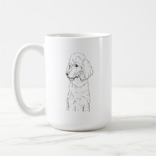 Standard Poodle Dog Illustration - Ink Art Coffee Mug