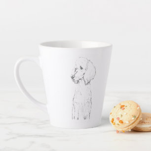 Standard Poodle Dog Pet Portrait  Latte Mug
