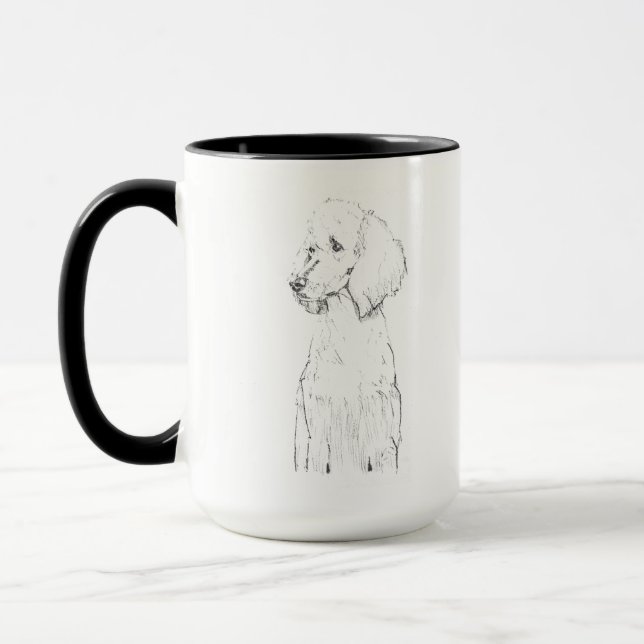 Standard Poodle Dog Pet Portrait  Mug (Left)