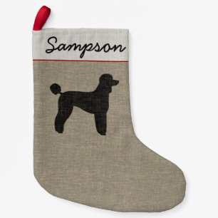 Standard Poodle Dog Silhouette Personalized Xmas Small Christmas Stocking