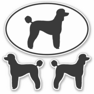 Standard Poodle Dog Silhouettes Vinyl Sticker Set