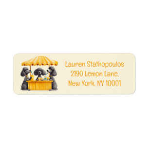 Standard Poodle Dogs Running A Lemonade Stand
