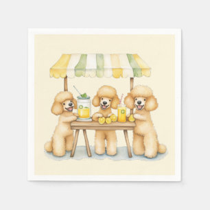 Standard Poodle Dogs Running A Lemonade Stand Napkin