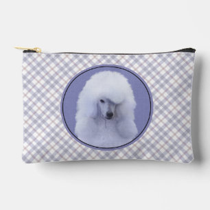 Standard Poodle Painting White Original Dog Art Accessory Pouch