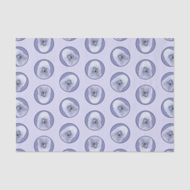 Standard Poodle Painting White Original Dog Art Tissue Paper (Front)