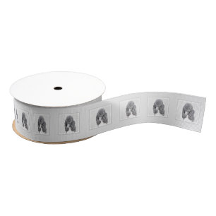 Standard Poodle Parti Painting - Original Dog Art Grosgrain Ribbon