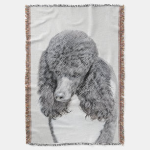 Standard Poodle Parti Painting - Original Dog Art Throw Blanket