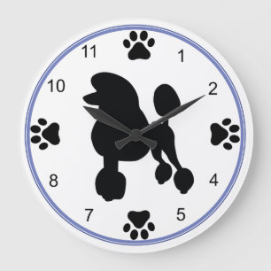 Standard Poodle Silhouette Large Clock