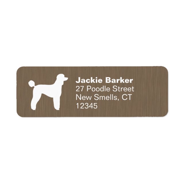 Standard Poodle Silhouette Return Address Labels (Front)