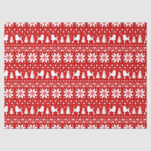 Standard Poodle Silhouettes Christmas Pattern Tissue Paper