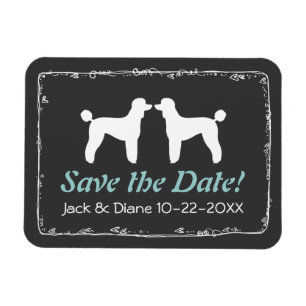 Standard Poodle Silhouettes Wedding Save the Date Magnet
