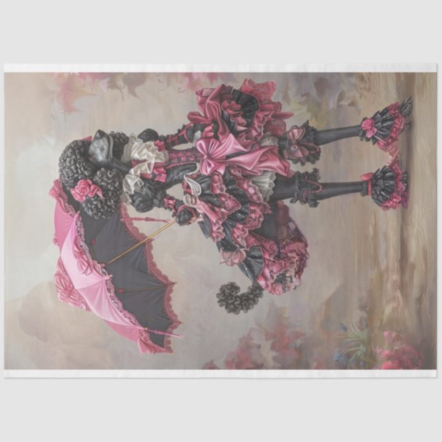 Standard Poodle Walking in the Park Decoupage  Tissue Paper (Front)