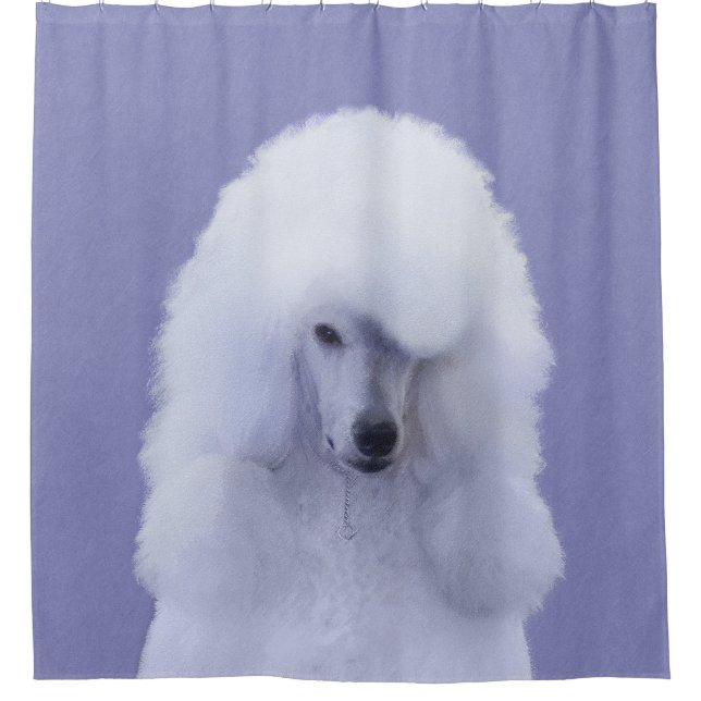 Standard Poodle White Painting - Original Dog Art (Front)