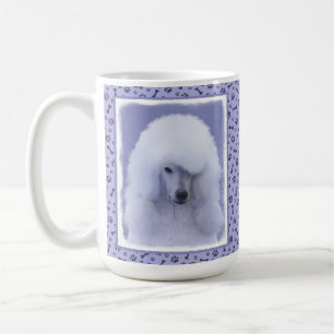 Standard Poodle White Painting - Original Dog Art Coffee Mug