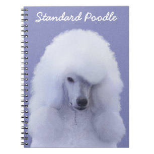 Standard Poodle White Painting - Original Dog Art Notebook