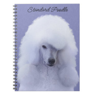 Standard Poodle White Painting - Original Dog Art Notebook