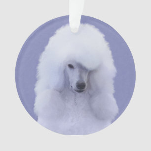 Standard Poodle White Painting - Original Dog Art Ornament