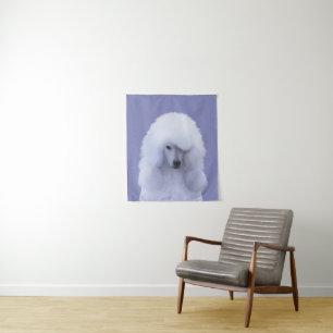 Standard Poodle White Painting - Original Dog Art Tapestry