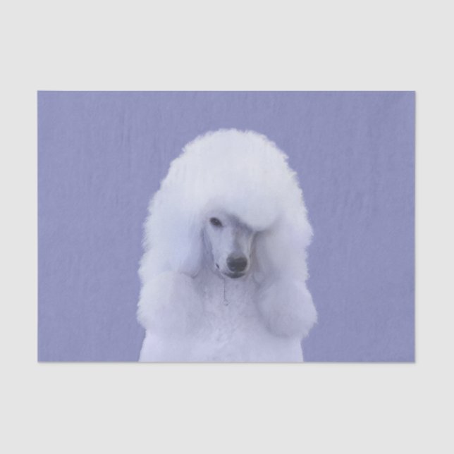 Standard Poodle White Painting - Original Dog Art Tissue Paper (Front)