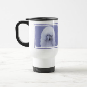Standard Poodle White Painting - Original Dog Art Travel Mug