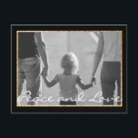 Standard Postcard Chanukah Gold<br><div class="desc">Standard Postcard "Chanukah Happy Gold" Personalize by adding photo and changing text, "happy" "Peace and Love" and "Alan, Adie and Jennifer . Use your favourite font style, colour, and size for text. Gold Star can be edited by resizing, moving, duplicating or deleting. Background colour can be changed out. Photo can...</div>