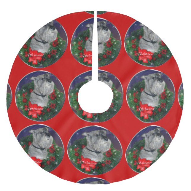 Standard Schnauzer Christmas Brushed Polyester Tree Skirt (Front)