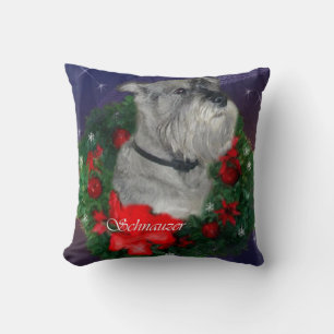 Standard Schnauzer Christmas Throw Pillow