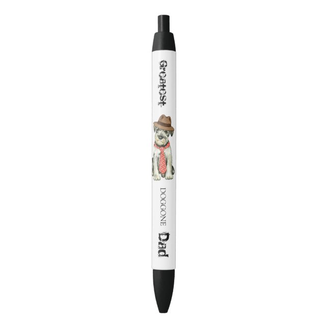 Standard Schnauzer Dad Black Ink Pen (Front Vertical)