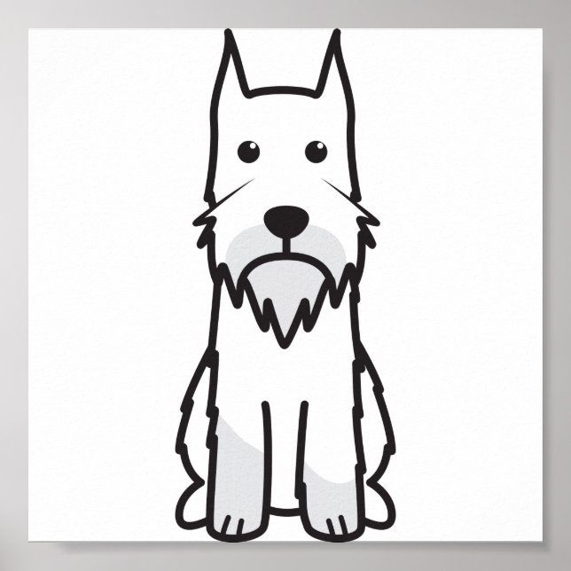 Standard Schnauzer Dog Cartoon Poster (Front)